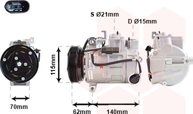 Van Wezel 3001K717 - Compressor, air conditioning autospares.lv