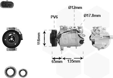 Van Wezel 3001K722 - Compressor, air conditioning autospares.lv