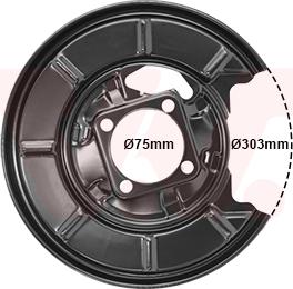 Van Wezel 3017374 - Splash Panel, guard, brake disc autospares.lv