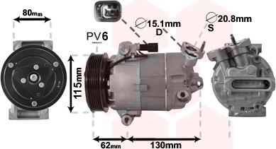 Van Wezel 3300K390 - Compressor, air conditioning autospares.lv