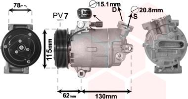 Van Wezel 3300K386 - Compressor, air conditioning autospares.lv