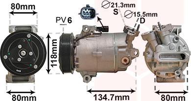 Van Wezel 3301K700 - Compressor, air conditioning autospares.lv