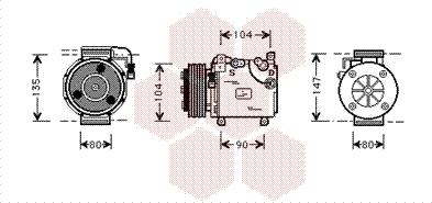 Van Wezel 3200K037 - Compressor, air conditioning autospares.lv