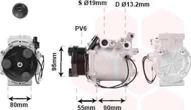 Van Wezel 3200K242 - Compressor, air conditioning autospares.lv