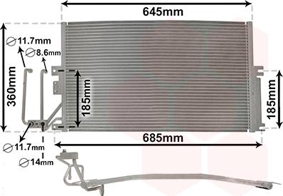 Van Wezel 37005241 - Condenser, air conditioning autospares.lv