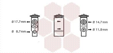 Van Wezel 58001113 - Expansion Valve, air conditioning autospares.lv