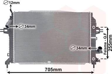 Van Wezel 37002460 - Radiator, engine cooling autospares.lv