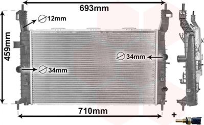 Van Wezel 37002582 - Radiator, engine cooling autospares.lv