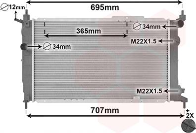 Van Wezel 37002091 - Radiator, engine cooling autospares.lv