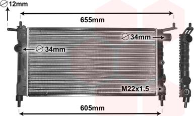 Van Wezel 37002183 - Radiator, engine cooling autospares.lv