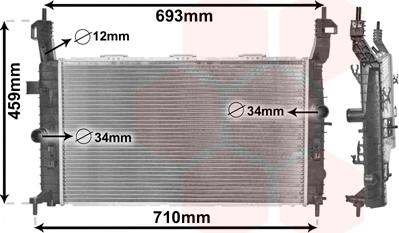 Van Wezel 37002345 - Radiator, engine cooling autospares.lv