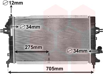 Van Wezel 37002364 - Radiator, engine cooling autospares.lv