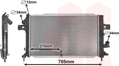 Van Wezel 37002383 - Radiator, engine cooling autospares.lv