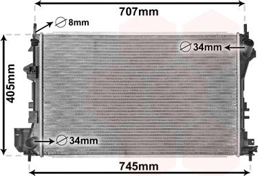 Van Wezel 37002338 - Radiator, engine cooling autospares.lv