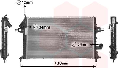 Van Wezel 37002294 - Radiator, engine cooling autospares.lv