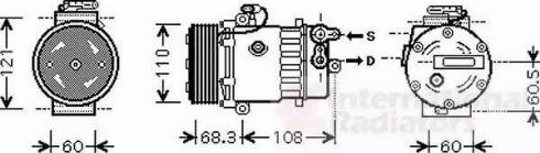 Van Wezel 3700K464 - Compressor, air conditioning autospares.lv