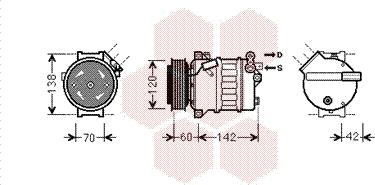 Van Wezel 3700K543 - Compressor, air conditioning autospares.lv