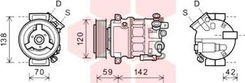 Van Wezel 3700K576 - Compressor, air conditioning autospares.lv