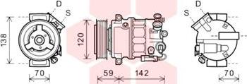 Van Wezel 3700K578 - Compressor, air conditioning autospares.lv