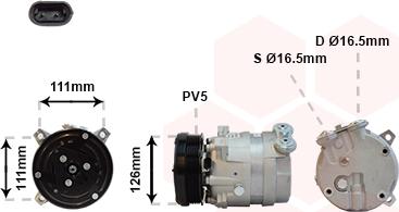 Van Wezel 3700K280 - Compressor, air conditioning autospares.lv