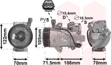 Van Wezel 2900K008 - Compressor, air conditioning autospares.lv