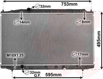 Van Wezel 25002300 - Radiator, engine cooling autospares.lv