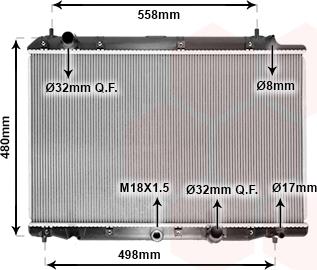 Van Wezel 25002215 - Radiator, engine cooling autospares.lv