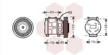 Van Wezel 2500K019 - Compressor, air conditioning autospares.lv