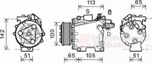 Van Wezel 2500K278 - Compressor, air conditioning autospares.lv