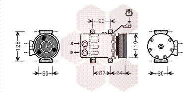 Van Wezel 2100K047 - Compressor, air conditioning autospares.lv