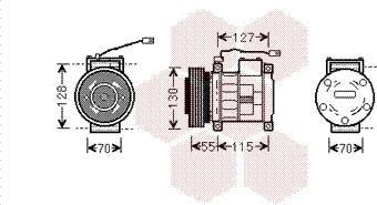 Van Wezel 2100K032 - Compressor, air conditioning autospares.lv