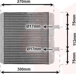 Van Wezel 28006048 - Heat Exchanger, interior heating autospares.lv