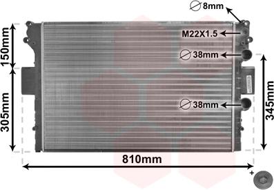 Van Wezel 28002049 - Radiator, engine cooling autospares.lv