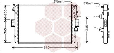 Van Wezel 28002042 - Radiator, engine cooling autospares.lv