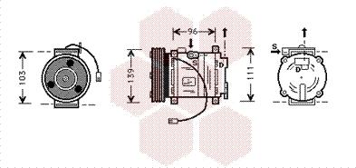 Van Wezel 2700K007 - Compressor, air conditioning autospares.lv