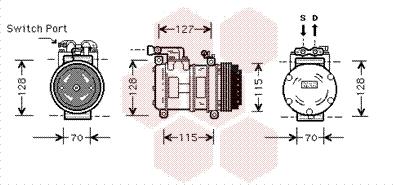 Van Wezel 7700K031 - Compressor, air conditioning autospares.lv