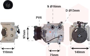 Van Wezel 7700K025 - Compressor, air conditioning autospares.lv