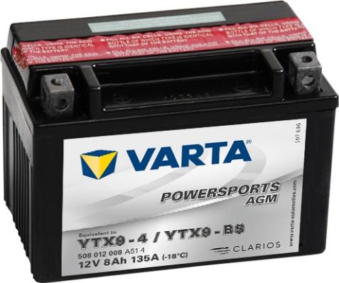 Varta 508012008A514 - Starter Battery autospares.lv