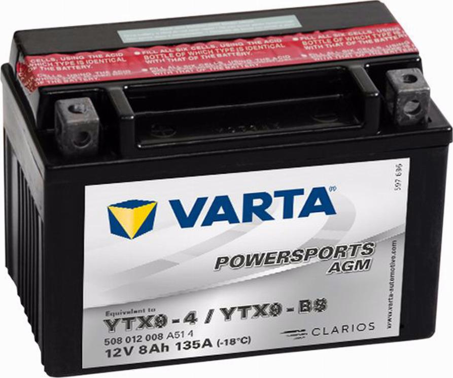 Varta 508012008 - Starter Battery autospares.lv