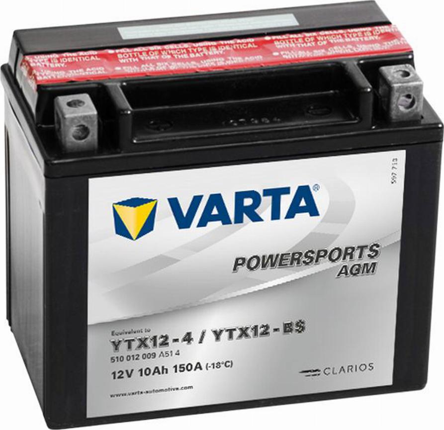 Varta 510 012 009 - Starter Battery autospares.lv