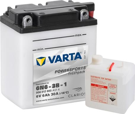 Varta 006012003A514 - Starter Battery autospares.lv