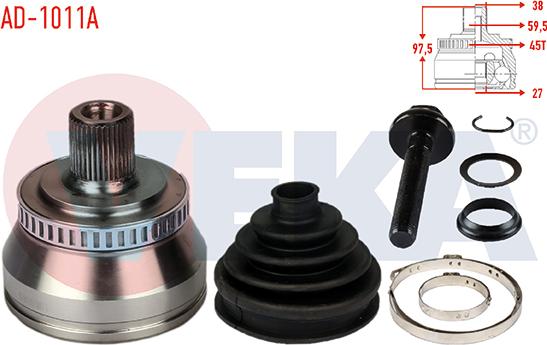 Veka AD-1011A - Joint Kit, drive shaft autospares.lv