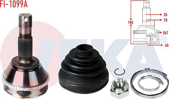 Veka FI-1099A - Joint Kit, drive shaft autospares.lv