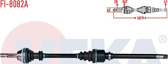 Veka FI-8082A - Drive Shaft autospares.lv