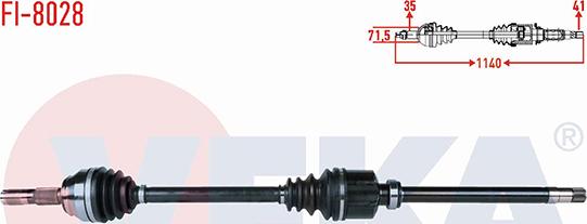 Veka FI-8028 - Drive Shaft autospares.lv