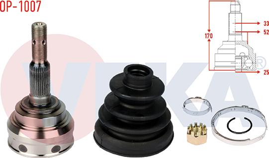 Veka OP-1007 - Joint Kit, drive shaft autospares.lv