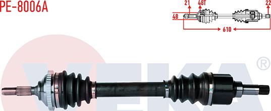 Veka PE-8006A - Drive Shaft autospares.lv