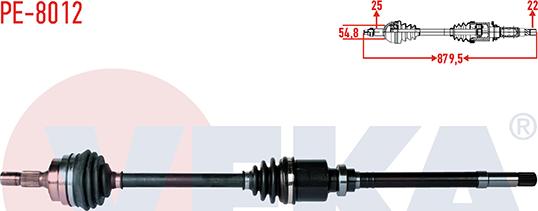 Veka PE-8012 - Drive Shaft autospares.lv