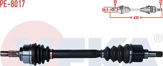 Veka PE-8017 - Drive Shaft autospares.lv