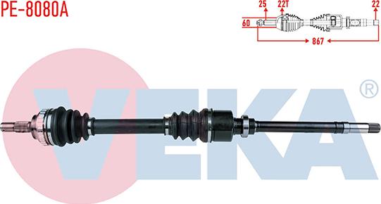 Veka PE-8080A - Drive Shaft autospares.lv